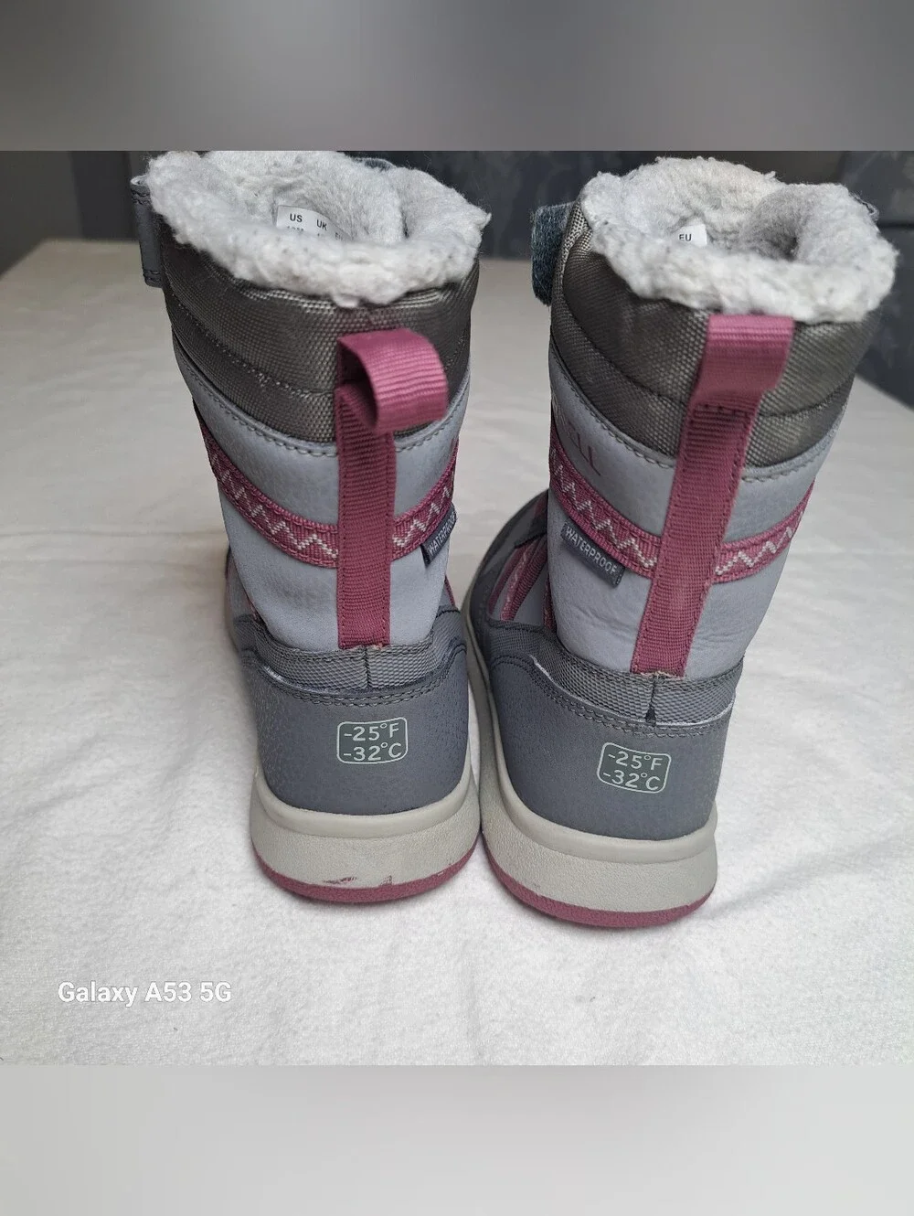 Merrell Grey and Pink Insulated Mid-Calf Winter Boots